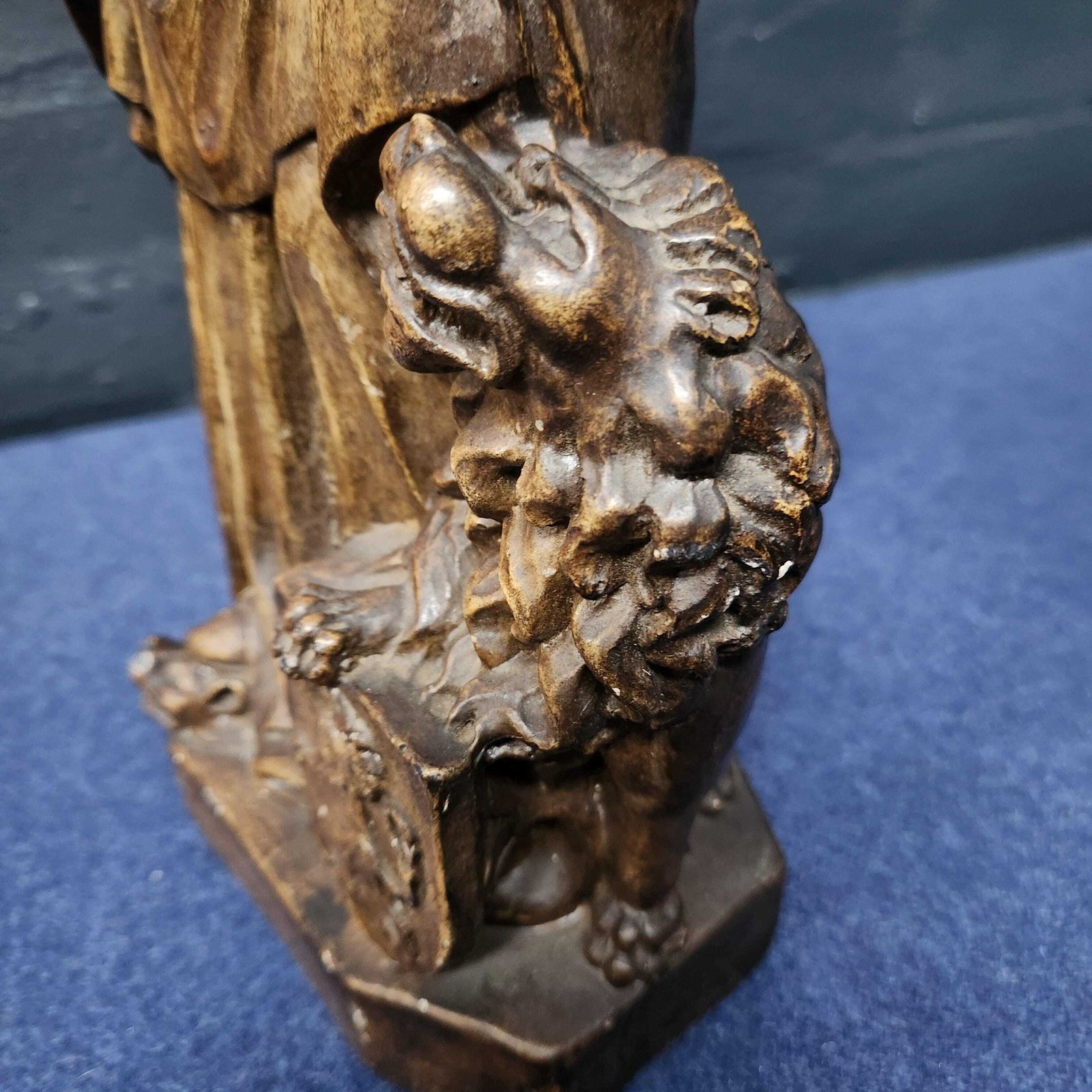 photo for sale Our Lady Of Flanders Plaster Statue, French