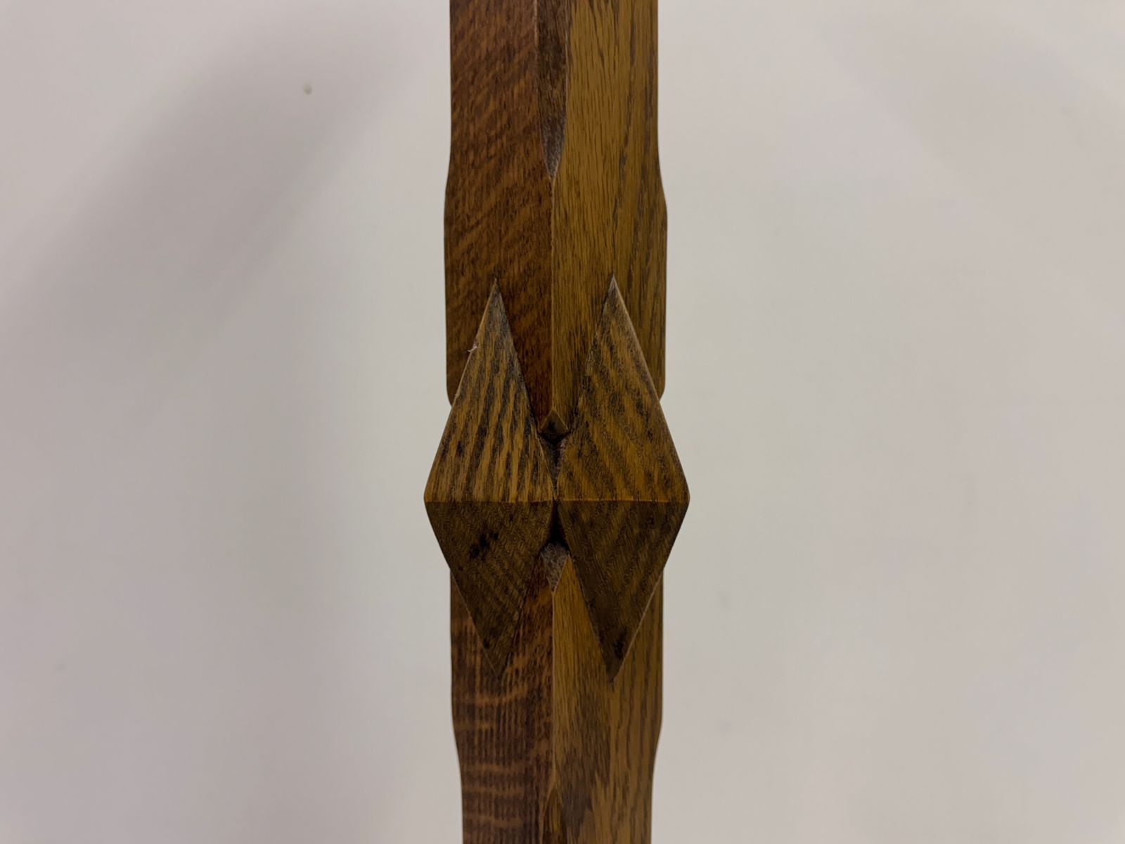 Carved Oak Floor Standing Pricket Candle Holder, Early 20th Century photo for sale