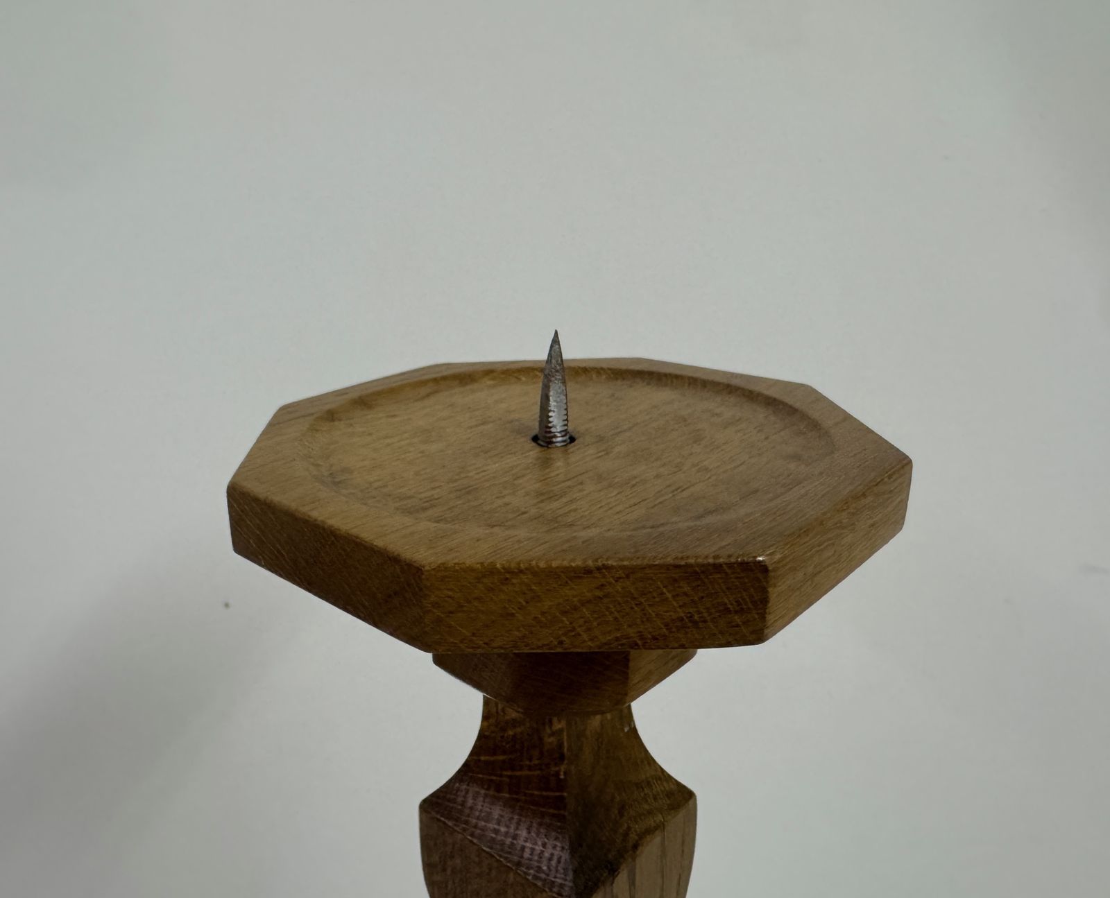 Carved Oak Floor Standing Pricket Candle Holder, Early 20th Century photo vinterior