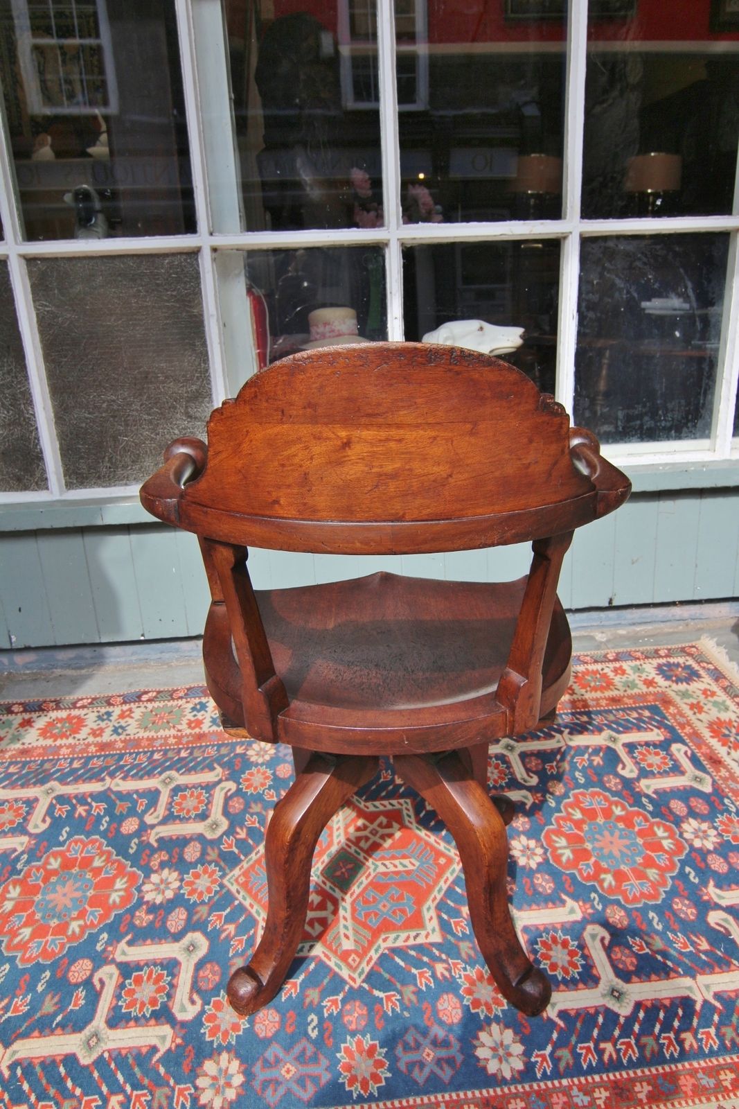 William Birch Arts & Craft Swivel Mahogany Office Chair photo vinterior