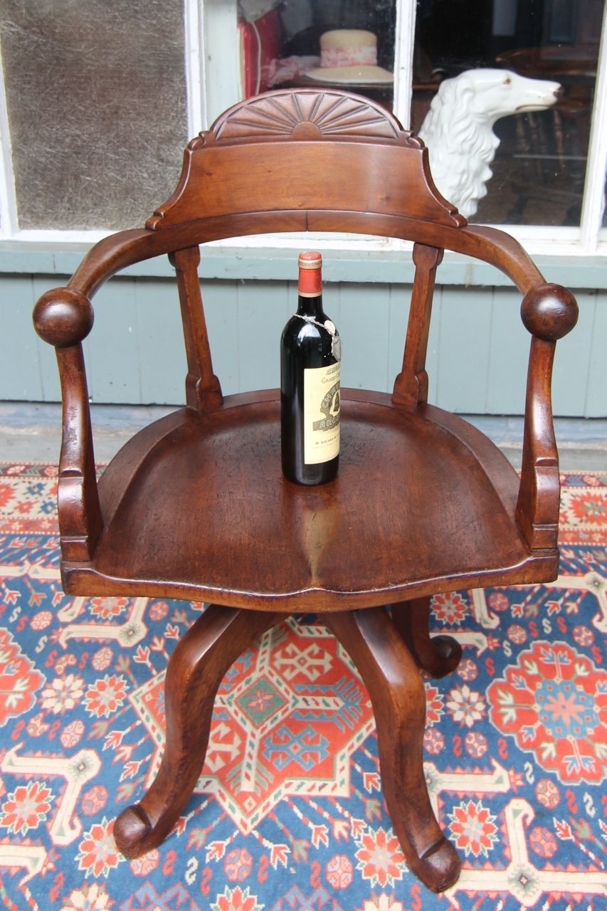 William Birch Arts & Craft Swivel Mahogany Office Chair