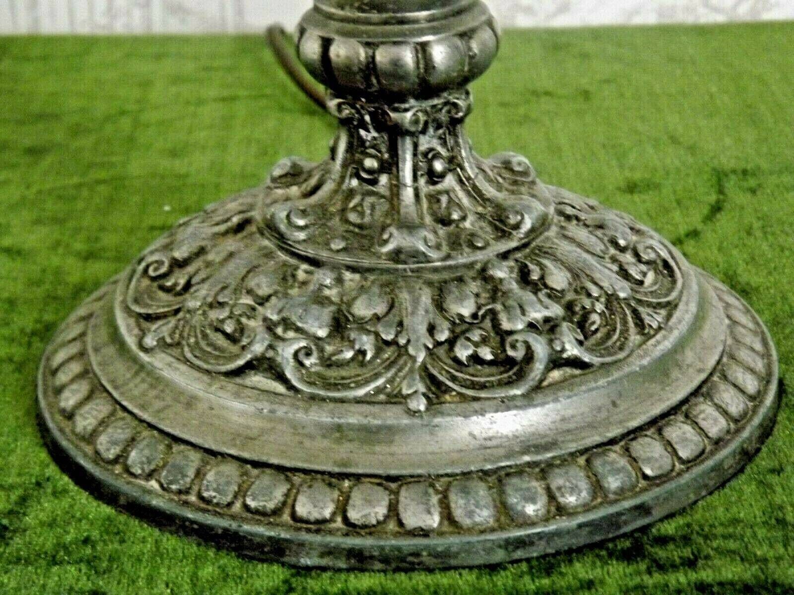 Antique French Pewter Traditional Urn Shaped Lamp Base With Dancing Cherubs   Vintage French Lighting. Cherub Oil Lantern.Pewter Lamp Base photo buy