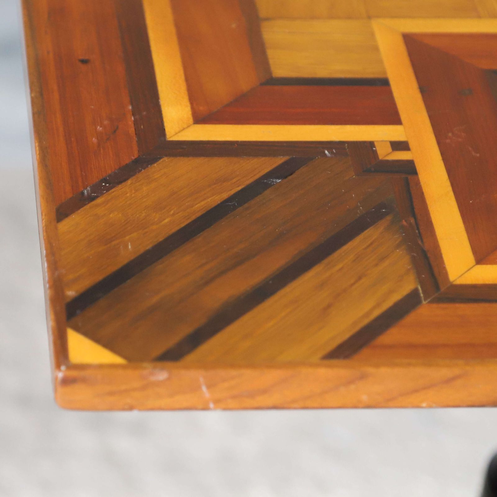 Pair Of 19th Century Geometric Parquetry Inlay Top Side Tables photo buy
