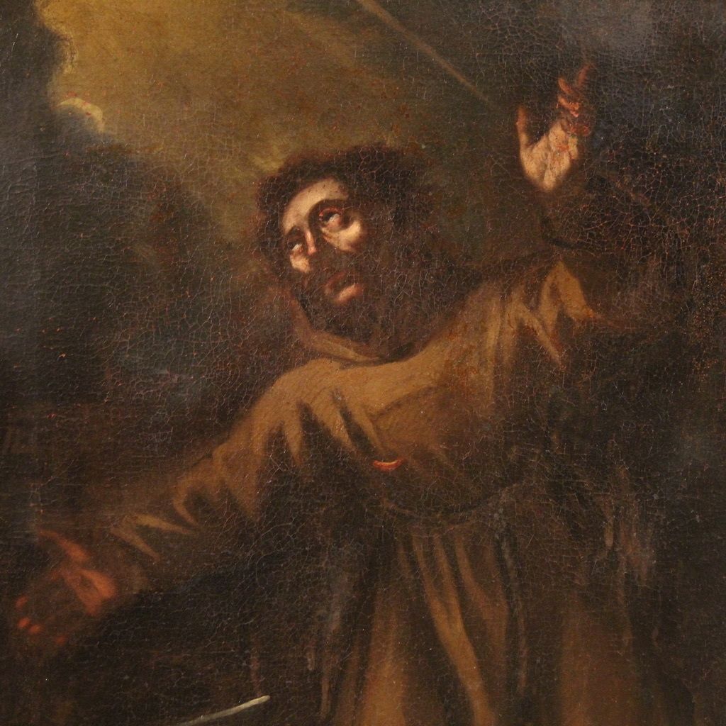 17th Century Religious Painting, Saint Francis Of Assisi