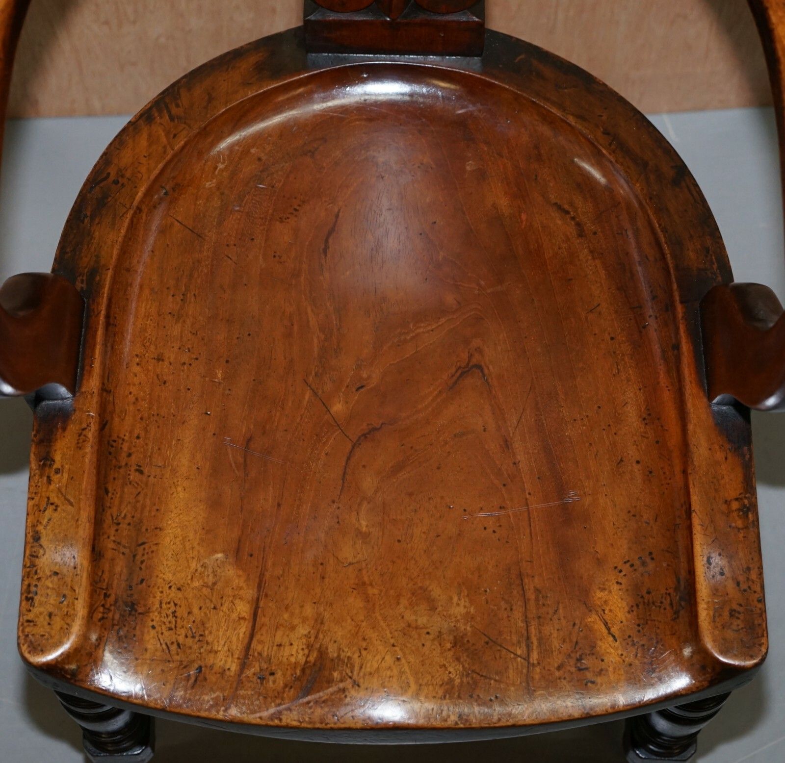 photo furniture Very Rare Eton College Victorian Walnut Captains Chairs Carved Ec To The Back