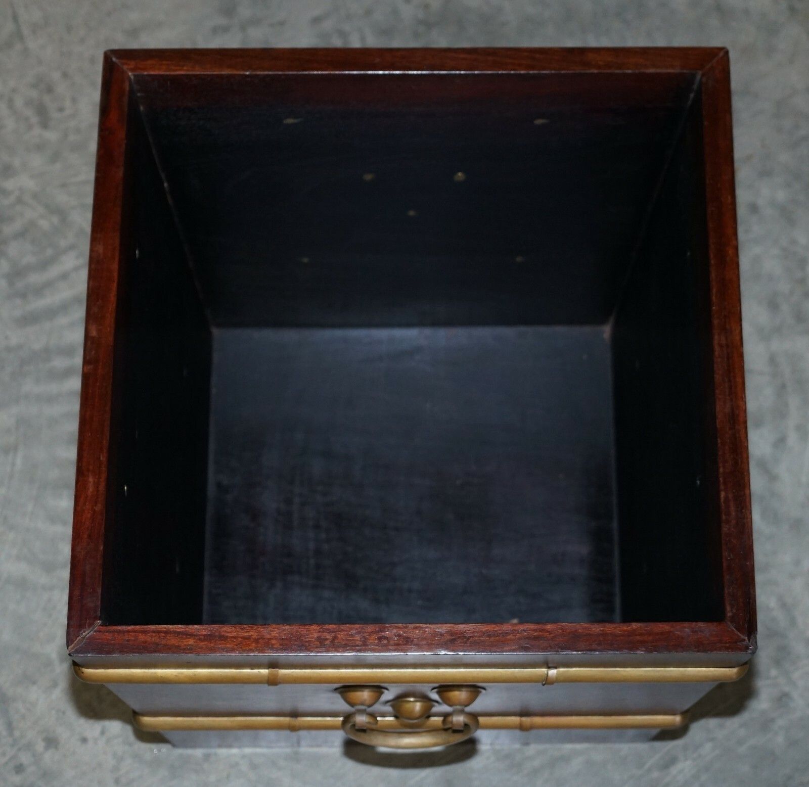 photo for sale Antique Georgian Mahogany & Brass Wine Bucket With Military Campaign Handles