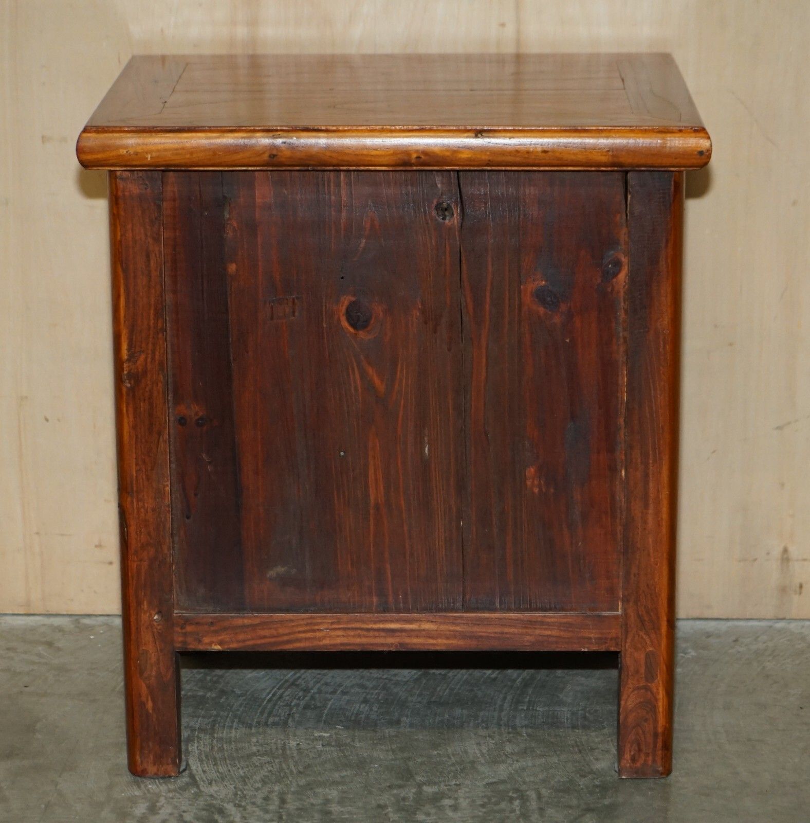 photo buy Pair Of Chinese Elm Butterfly Handle Bedside Side End Lamp Wine Tables Cupboards