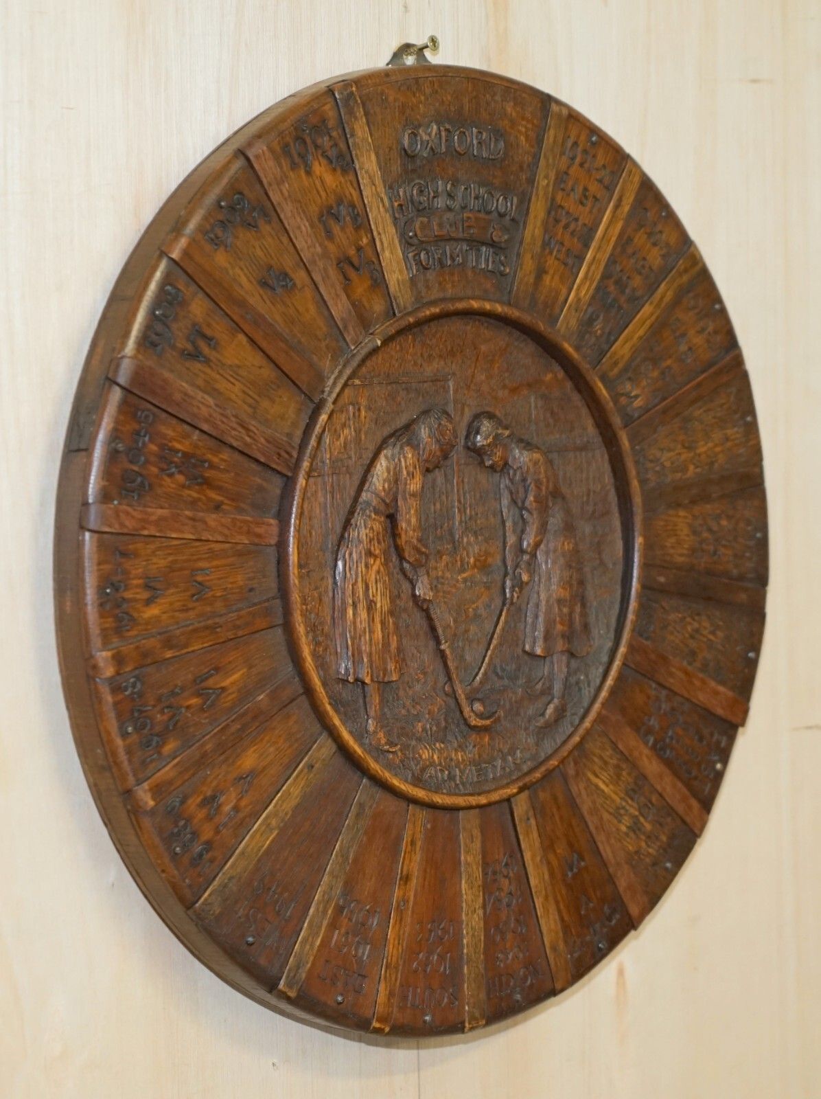 1850.0 Antique Oxford Ladies High School Hockey Presentation Winners Plaque Must See photo