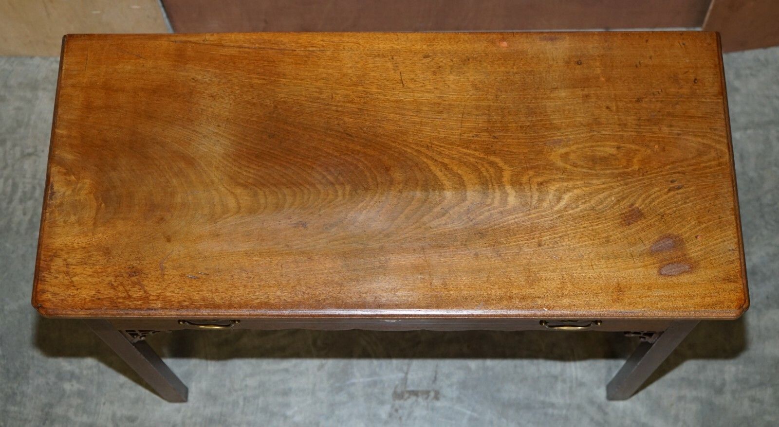 Antique George III Side Table Circa 1760 Very Heavy Mahogany Chippendale Carved photo for sale