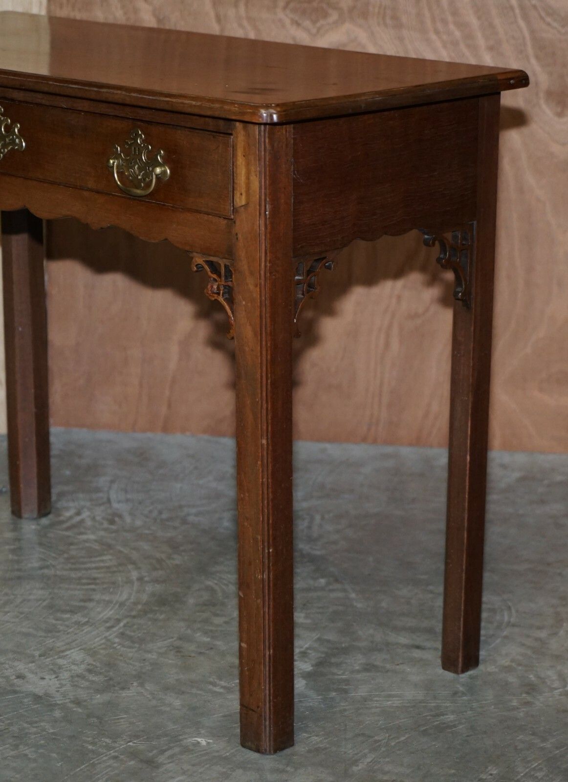 photo furniture Antique George III Side Table Circa 1760 Very Heavy Mahogany Chippendale Carved