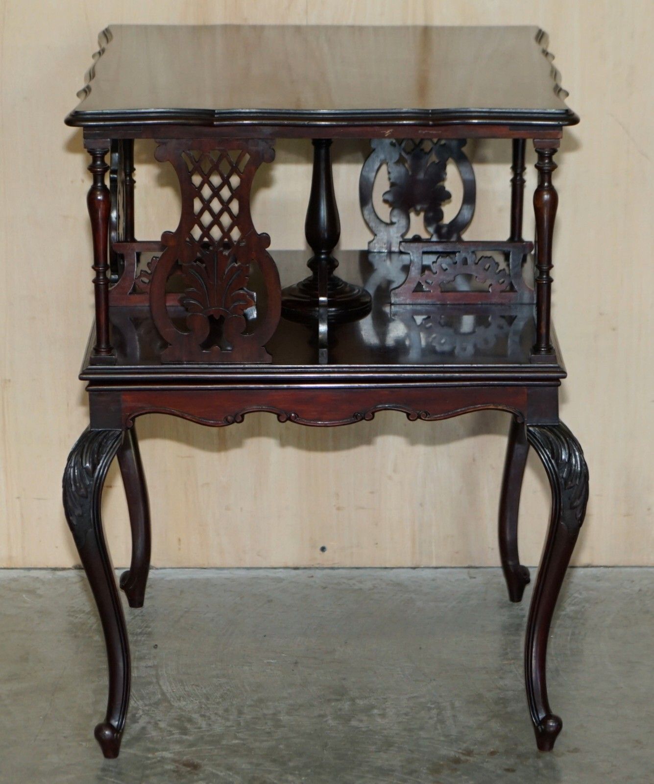 Furniture Fine Antique Victorian Aesthetic Movement Mahogany Revolving Bookcase Book Table photo