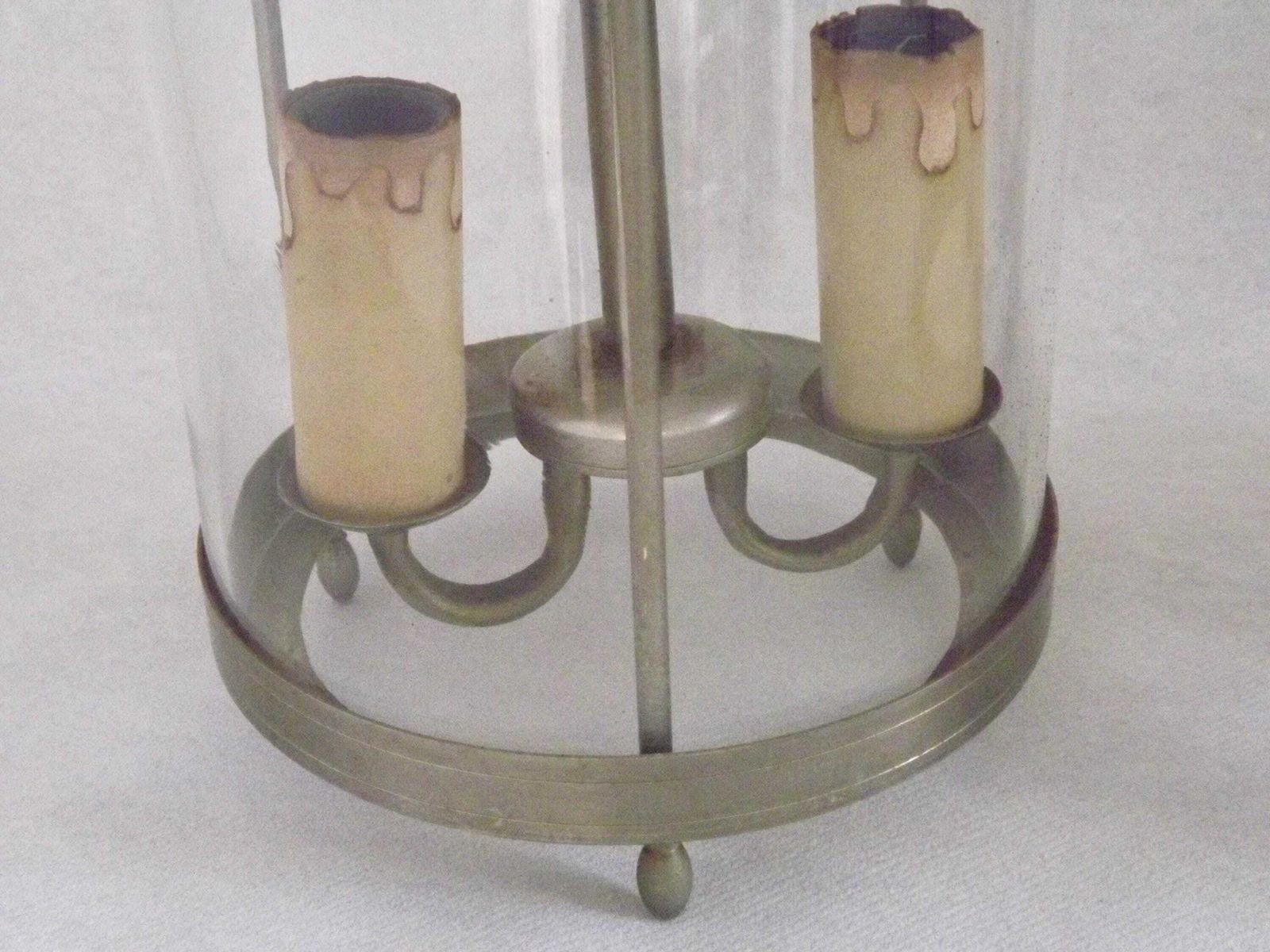photo furniture Large Pair French Silver Gilded Brass Lantern Wall Lights With Cylindrical Shades   French Vintage Lighting.Pair Lantern Wall Sconces.
