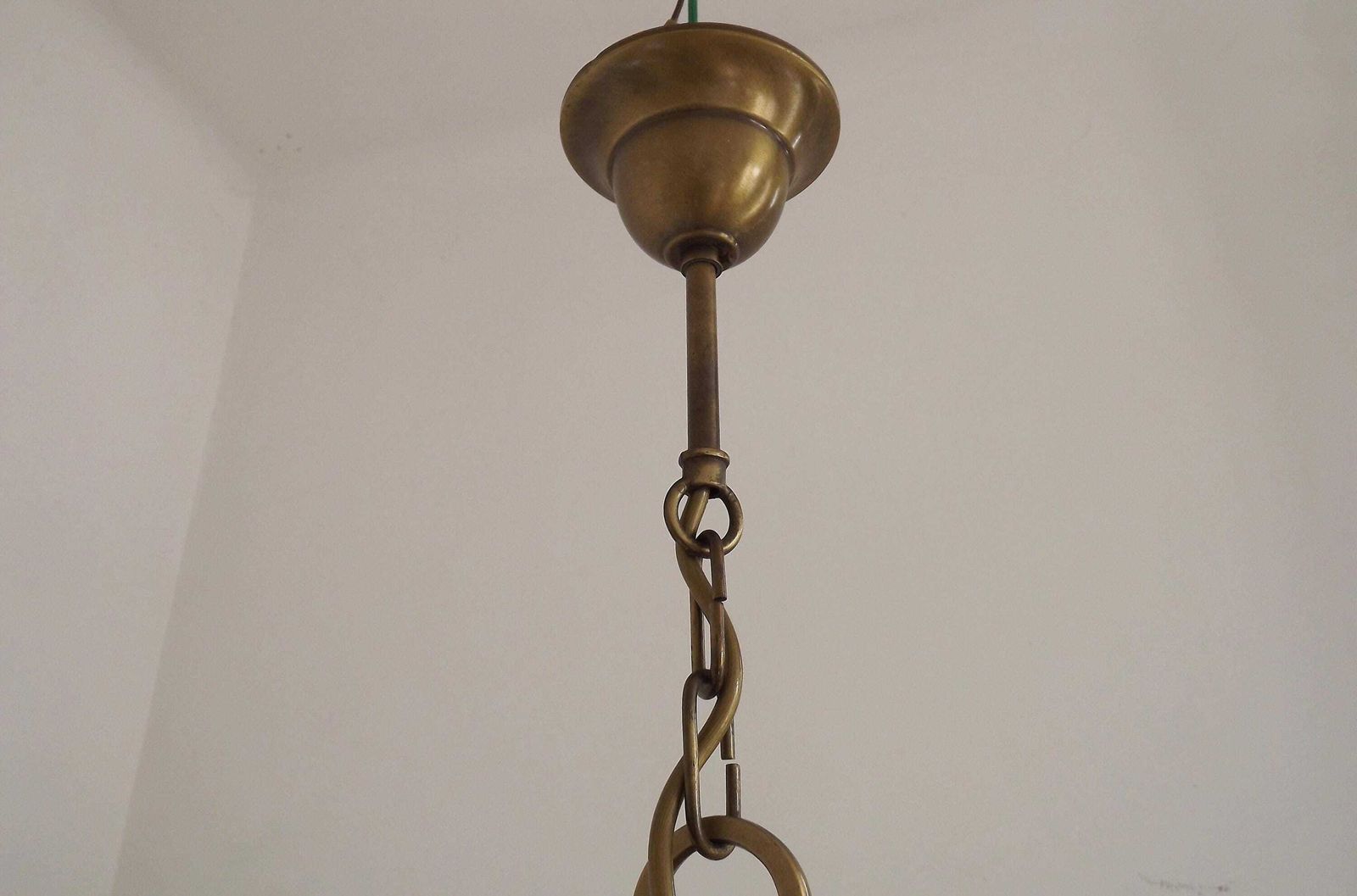 Franse Vintage Mid Century Modern Kroonluchter – 8 Lichts Kroonluchter In Brons Effect Metaal | Franse Vintage Verlichting. Grote 8 Lichts Kroonluchter photo buy