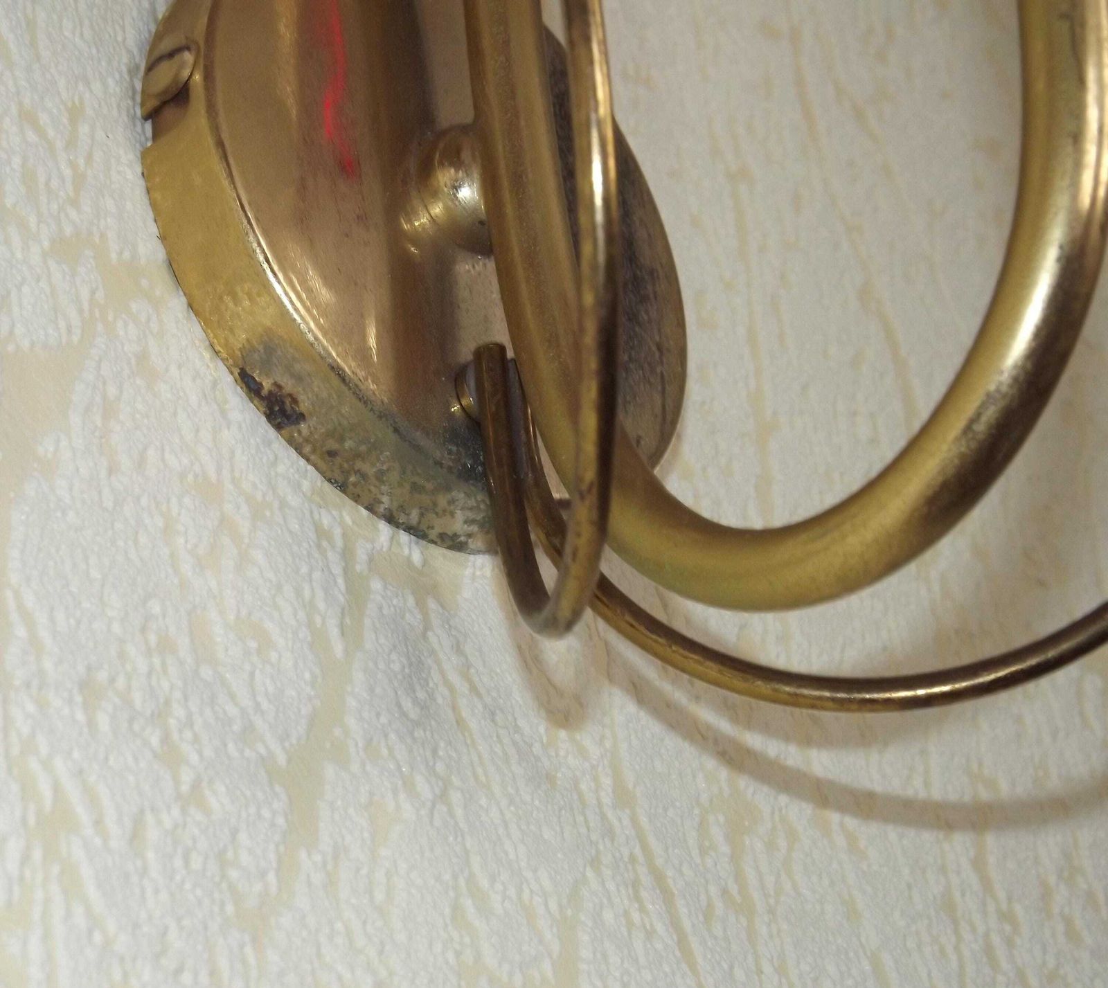 French Vintage Retro 1960s Single Wall Light In Gold Metal With Opaque Patterned Glass Shade   French Vintage Lighting. Retro Wall Sconce. photo buy