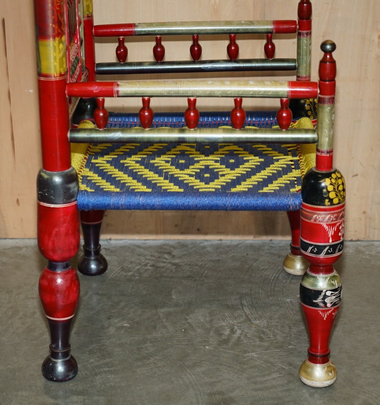 photo vinterior Pair Of Traditional Punjabi Tribal Wedding Chairs From Pakistan In Cedar Wood