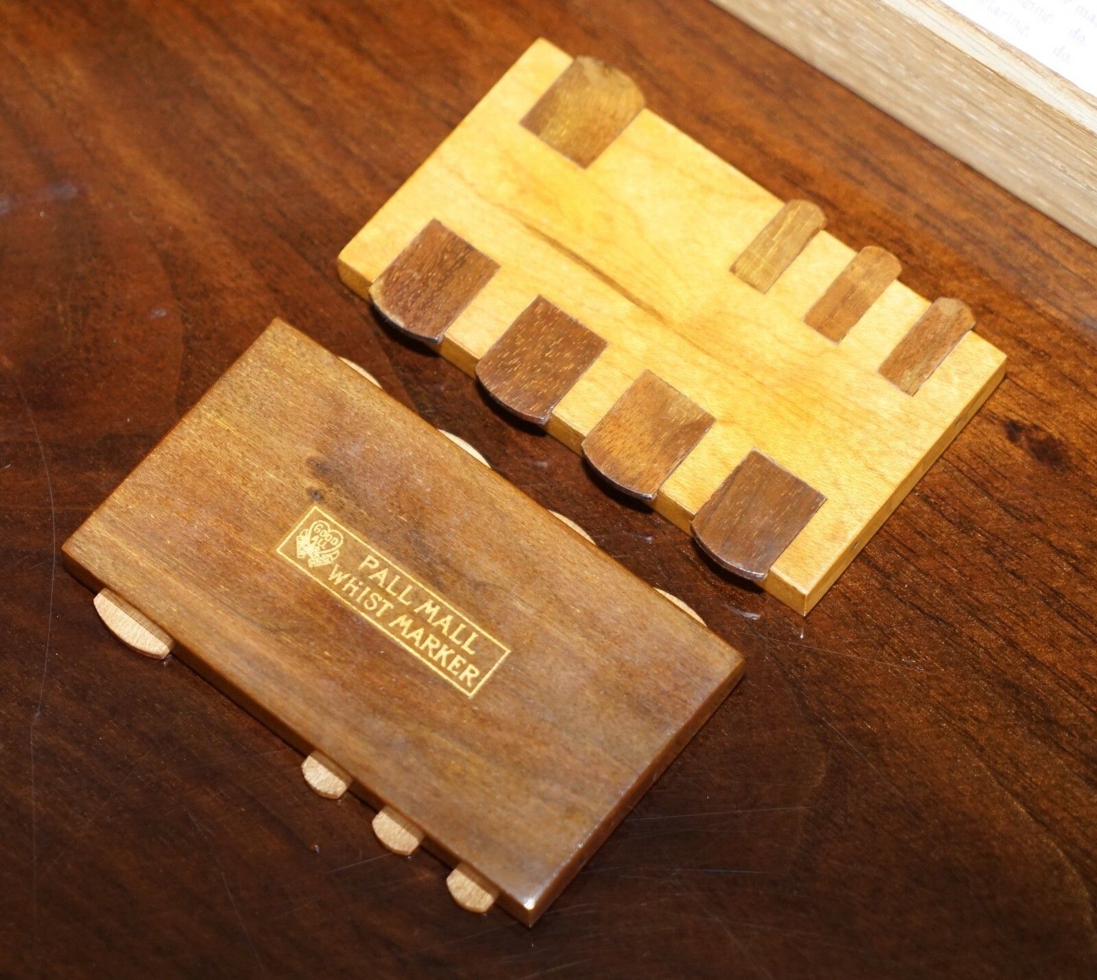 2000.0 Royal Crown Stamped Victorian Oak Games Compendium Chess Cards Dominos Checkers photo