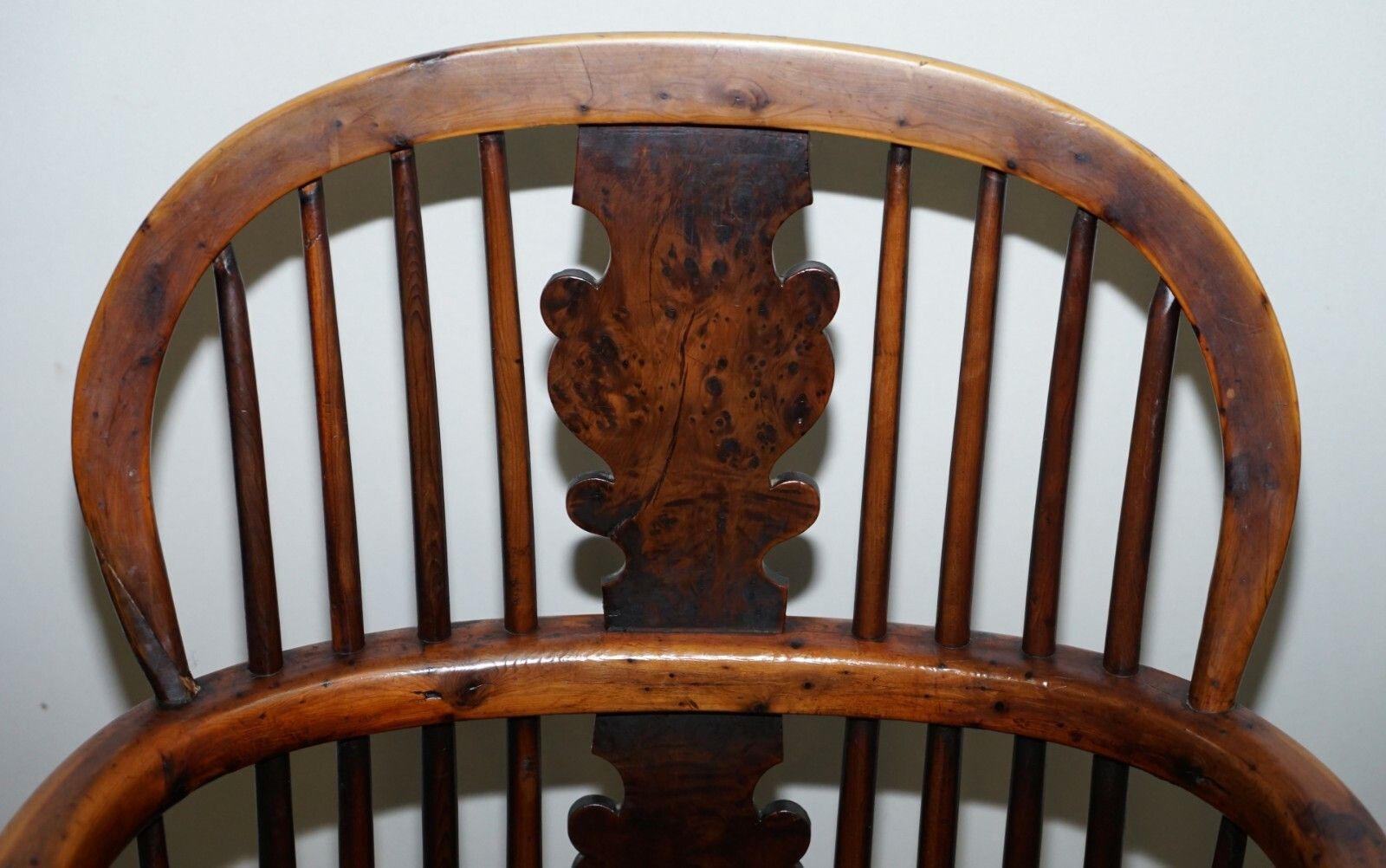1 Of 6 Burr Yew Wood & Elm Windsor Armchairs Circa 1860 English Country House photo buy