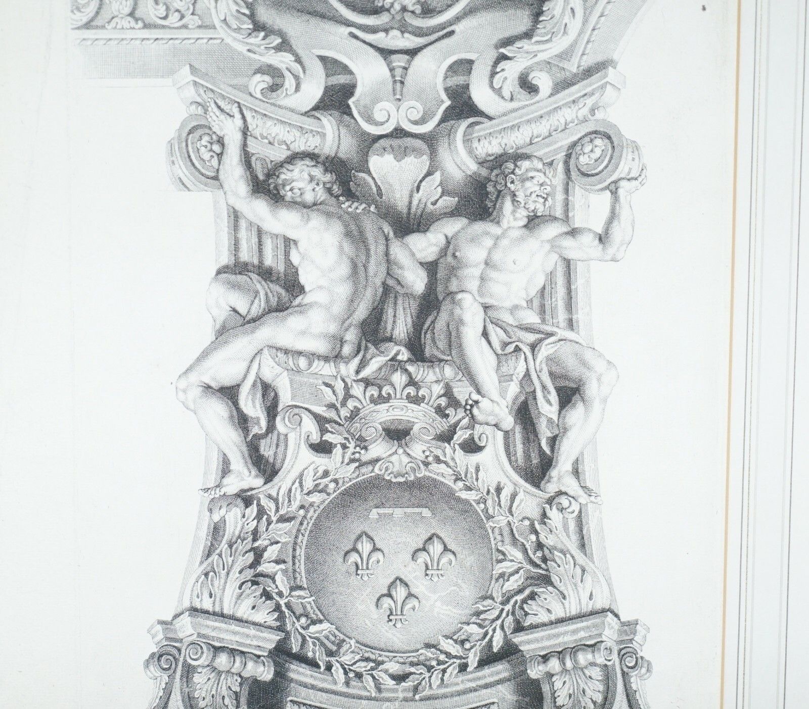 photo furniture Pair Of Huge Original Circa 1660 Pierre Mignard (1612 1695) Copper Plate Prints