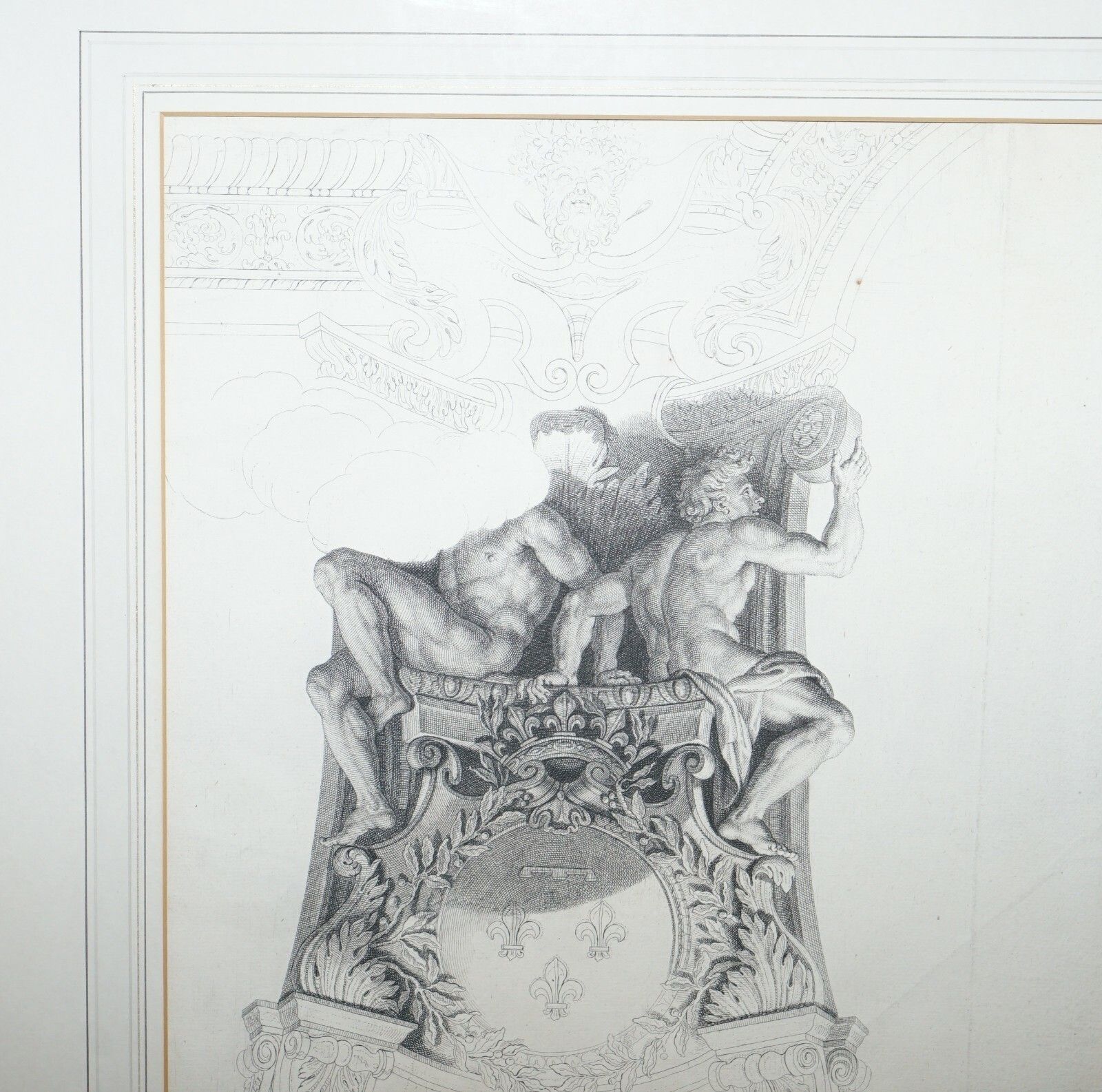 1850.0 Pair Of Huge Original Circa 1660 Pierre Mignard (1612 1695) Copper Plate Prints photo