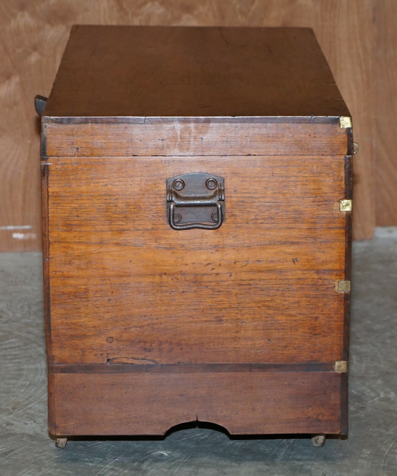 Antique Circa 1900 Indian Teluga Kavidpetti Marriage Dowry Campaign Chest Wheels photo vinterior