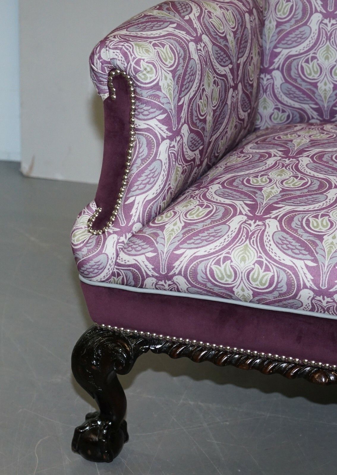 Fully Restored And Reupholstered Victorian Claw & Ball Fee Wingback Armchair photo vinterior