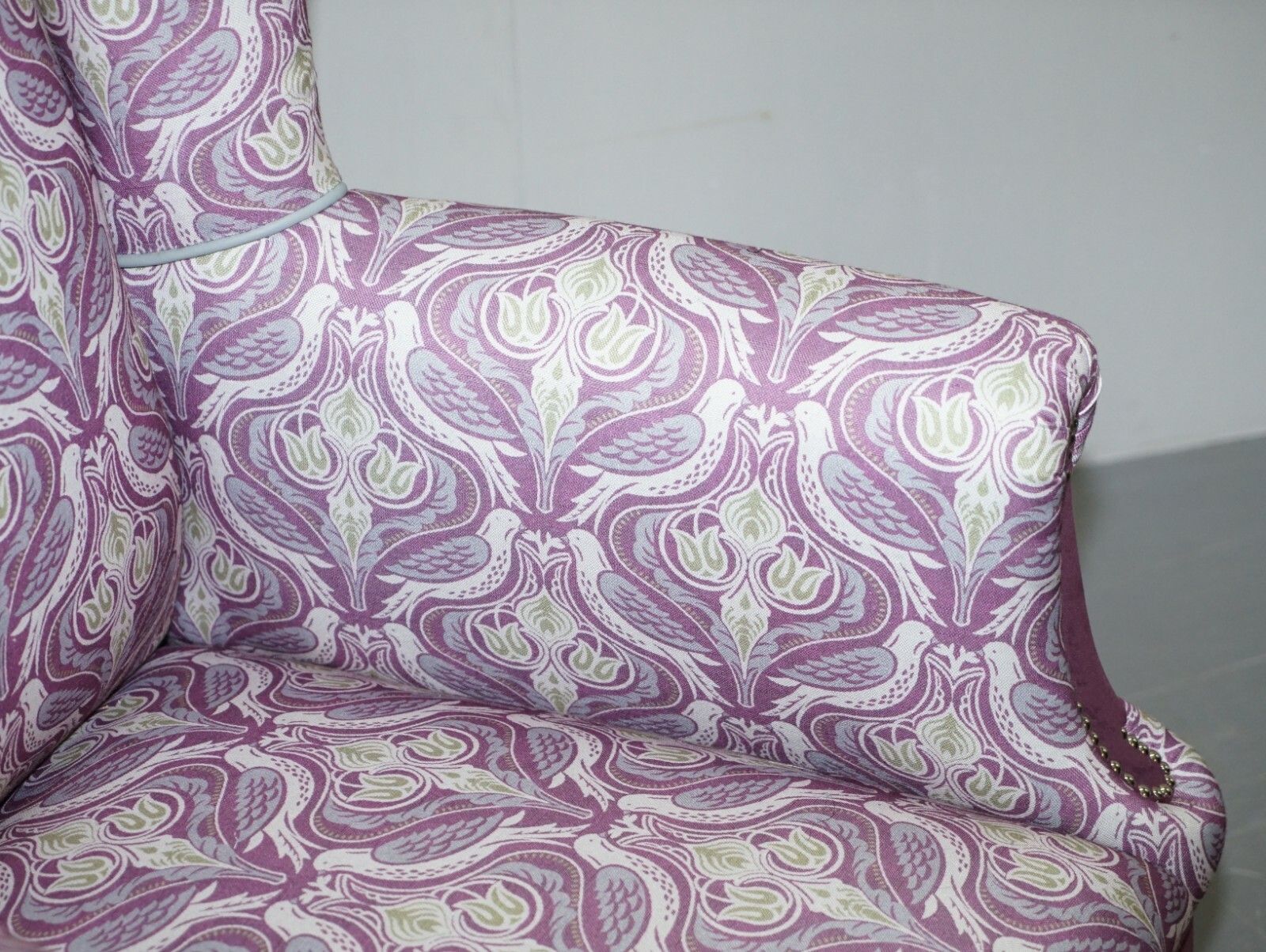 1750.0 Fully Restored And Reupholstered Victorian Claw & Ball Fee Wingback Armchair photo