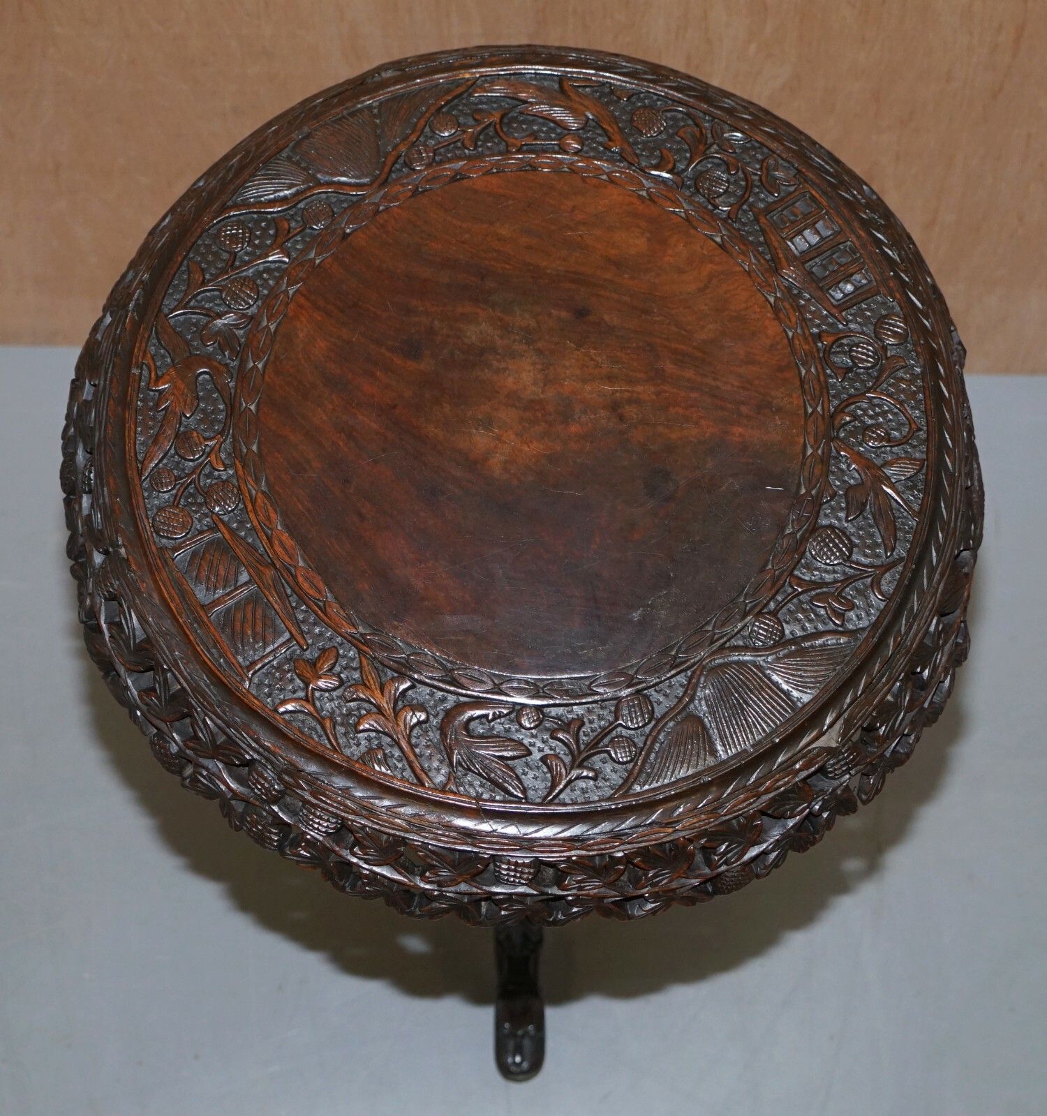 Burmese Circa 1880 Anglo Indian Rosewood Tilt Top Centre Occasional Side Table photo furniture