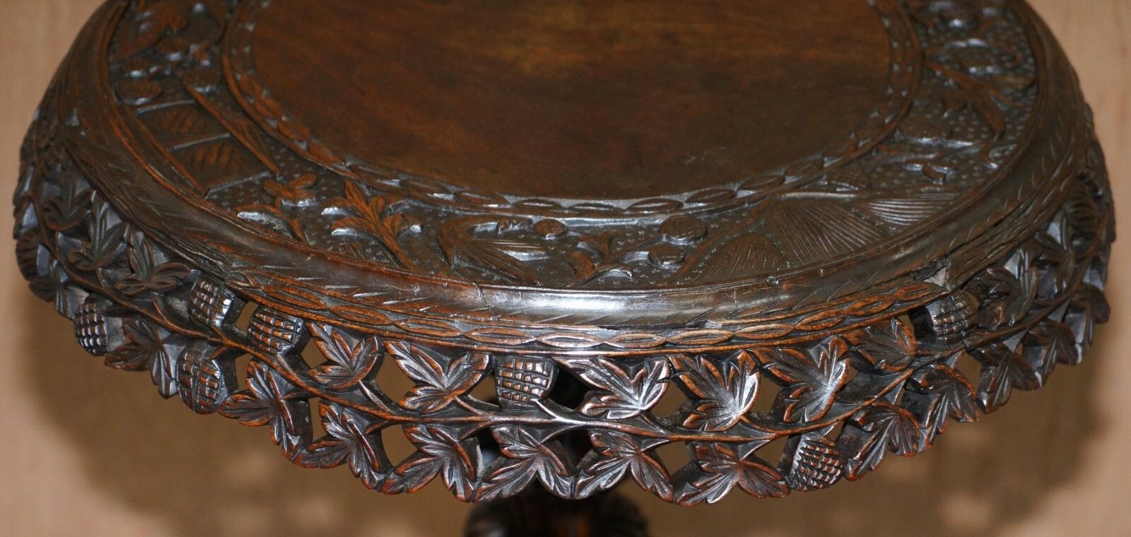 Burmese Circa 1880 Anglo Indian Rosewood Tilt Top Centre Occasional Side Table photo Furniture