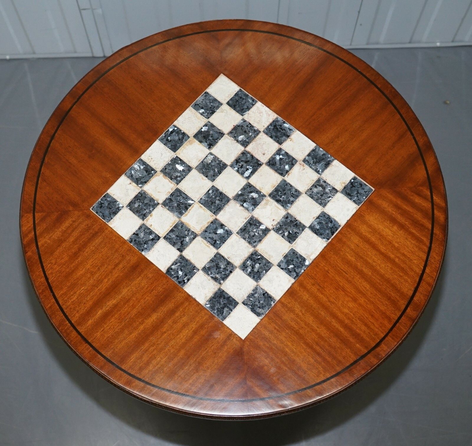 Circa 1900 Fully Restored French Empire Mahogany Chess Table Marble Ormolu Mount photo for sale
