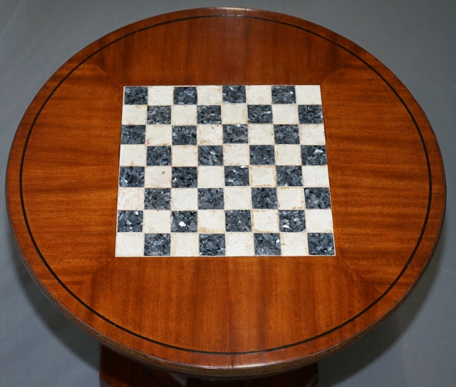 Circa 1900 Fully Restored French Empire Mahogany Chess Table Marble Ormolu Mount photo Furniture