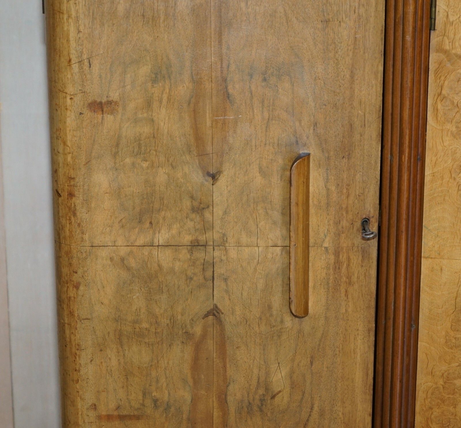 Stunning Antique Art Deco Burr Walnut Sideboard With Drawers Drinks Cabinet photo Furniture