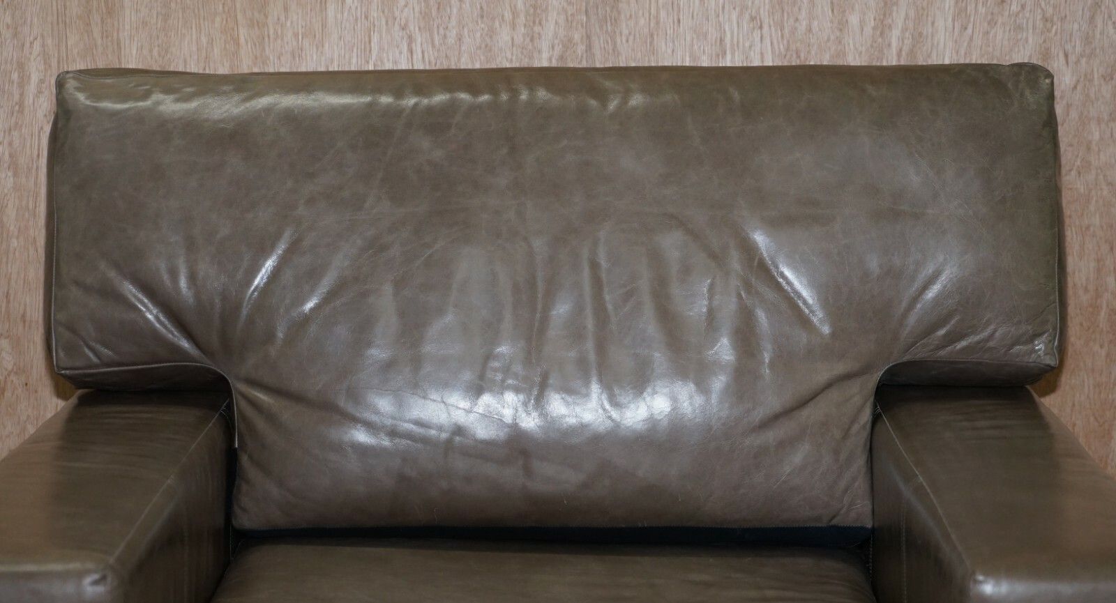 Luxury Pair Of Very Large Contemporary Grey Leather Armchairs Or Love Seats photo Furniture