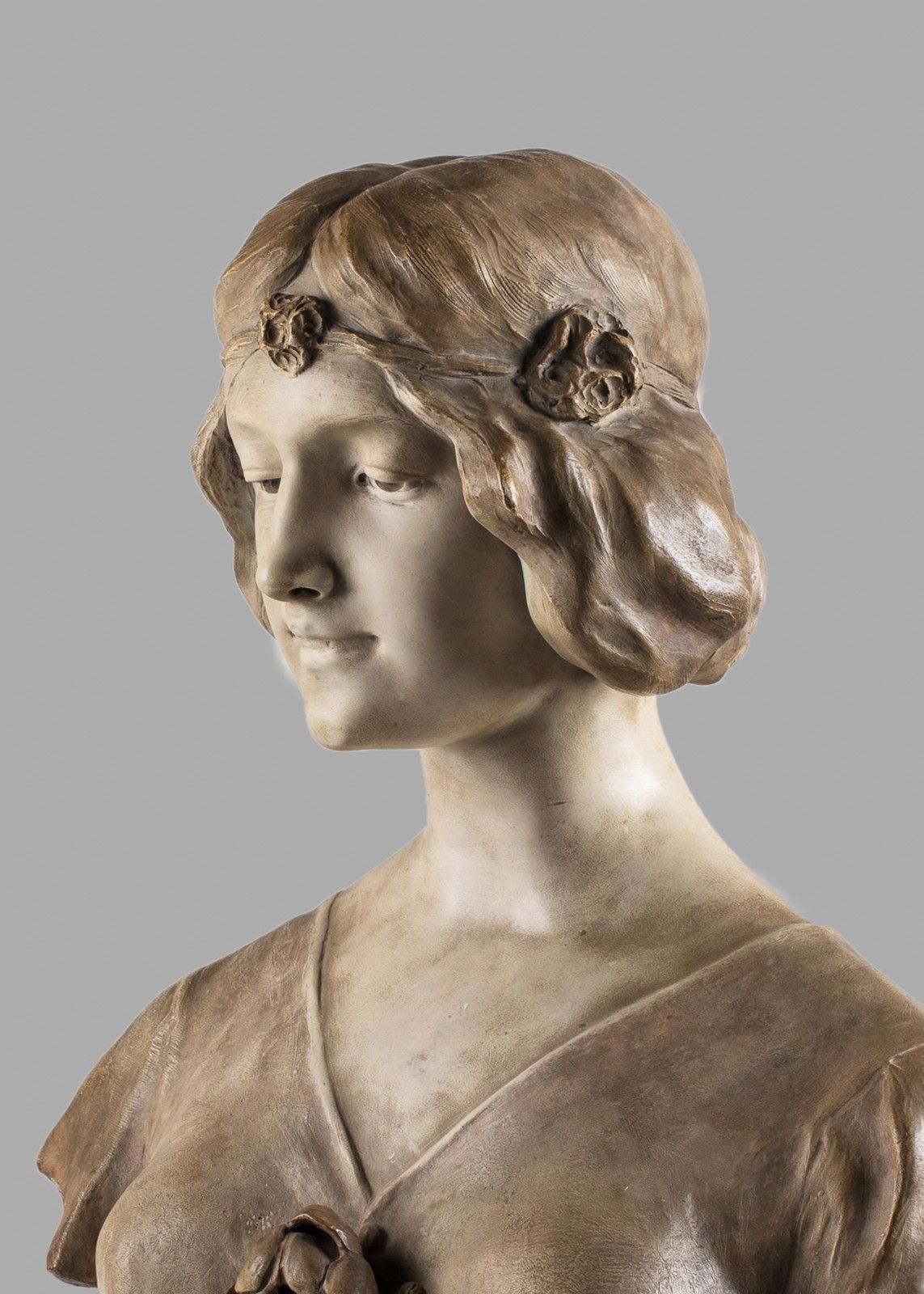 French Art Nouveau Terracotta Sculpture By A.Gory photo furniture