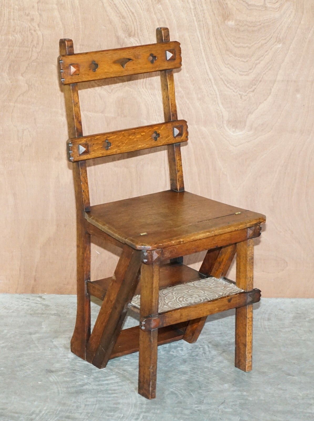 Antique Arts & Crafts Metamorphic Library Steps William Morris Carpet Upholstery photo furniture
