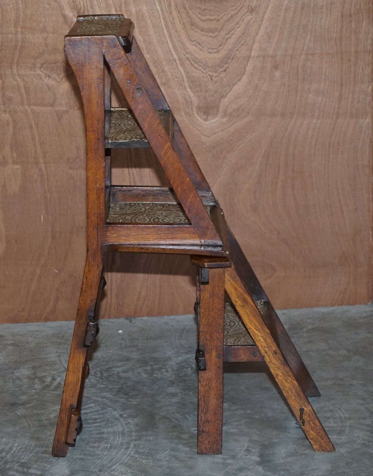 1650.0 Antique Arts & Crafts Metamorphic Library Steps William Morris Carpet Upholstery photo