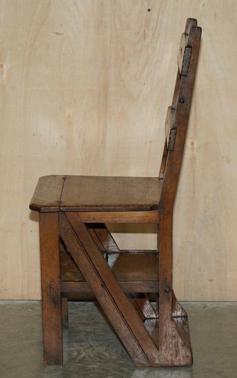 photo buy Antique 1880 Arts & Crafts Metamorphic Library Steps Original Carpet Upholstery
