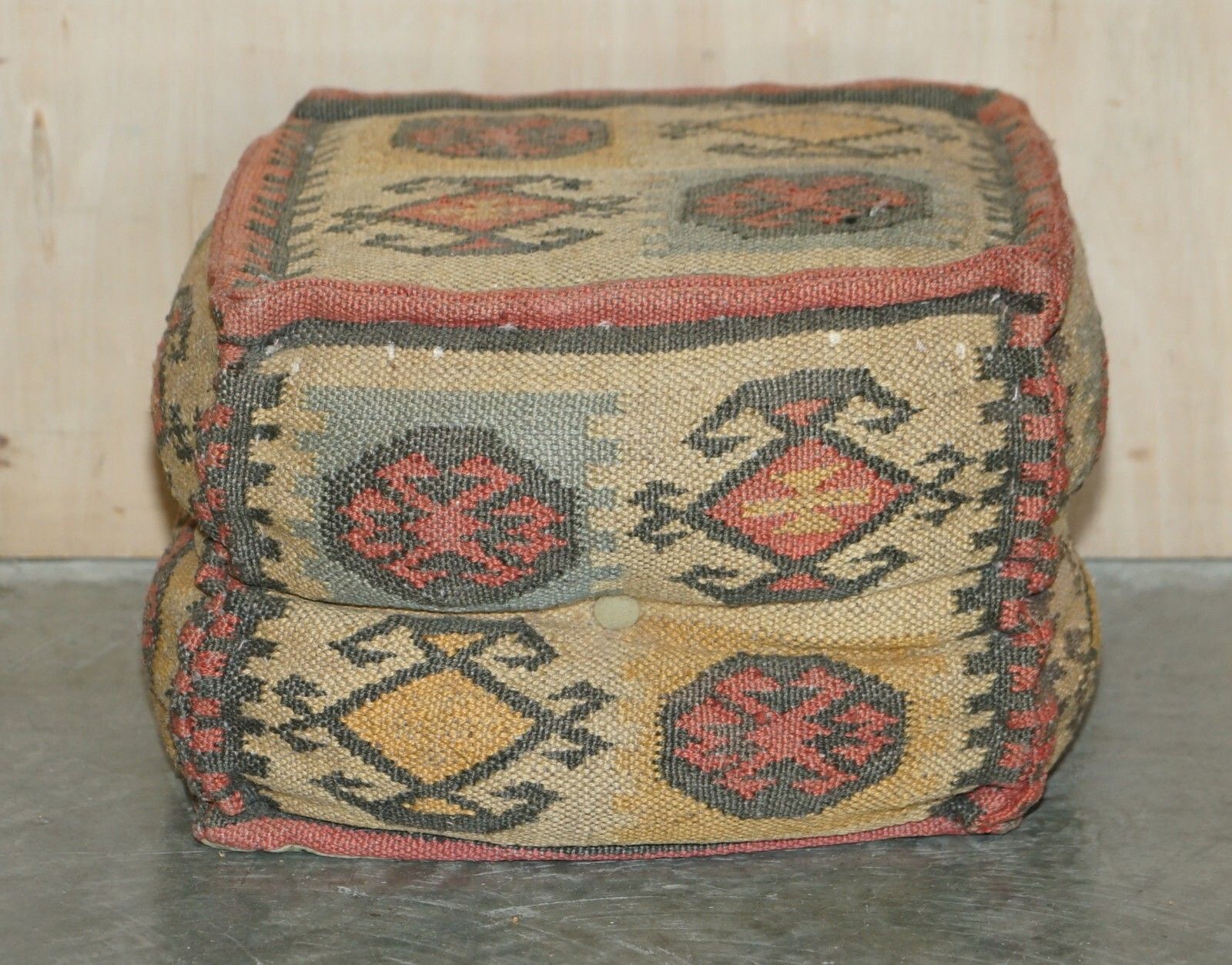 Suite Of 4 Vintage Circa 1960's George Smith Style Kilim Footstool Cube Stools photo for sale
