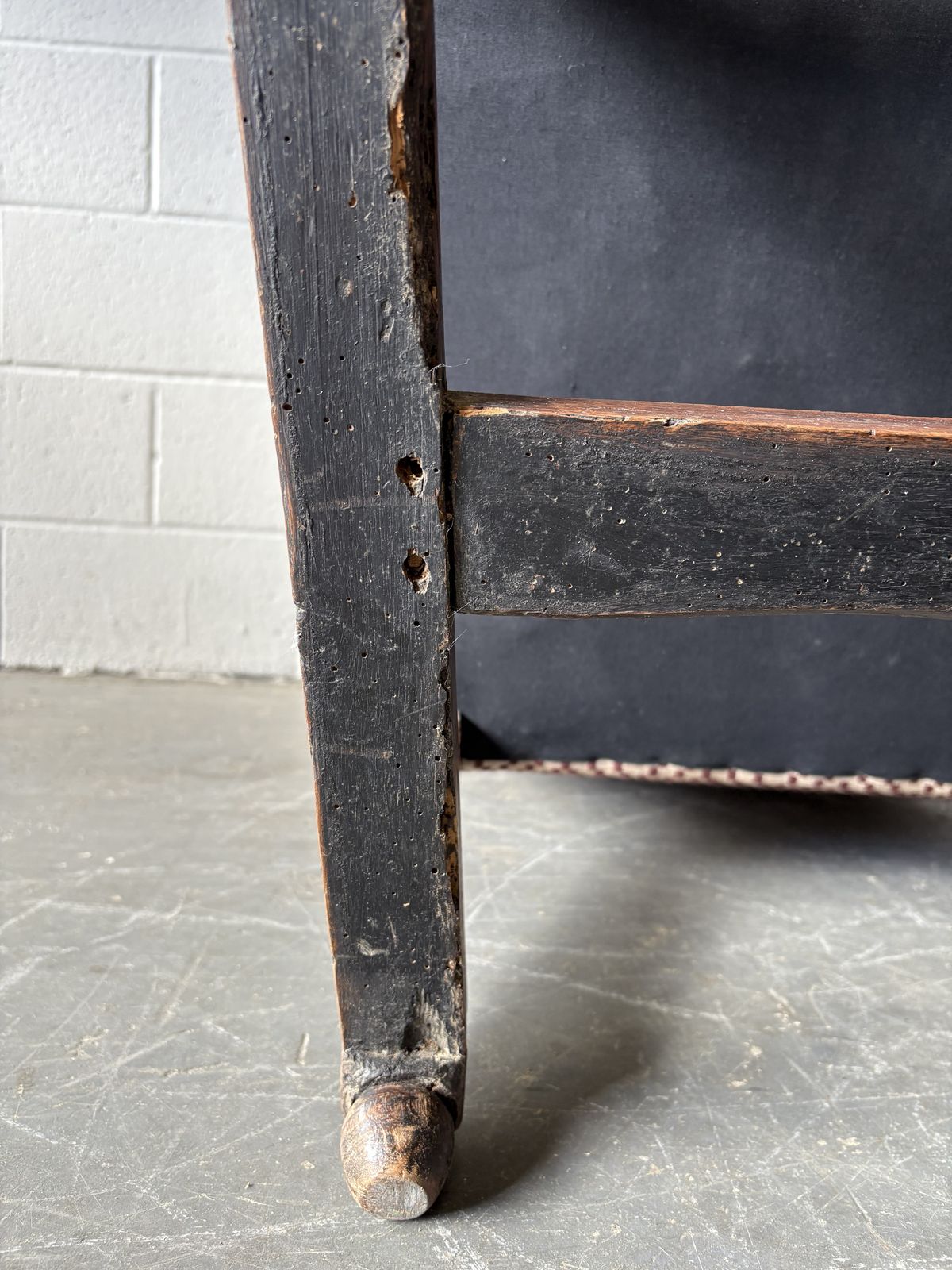 Antique Mahogany Library Chair In Geometic Woven Fabric photo vintage