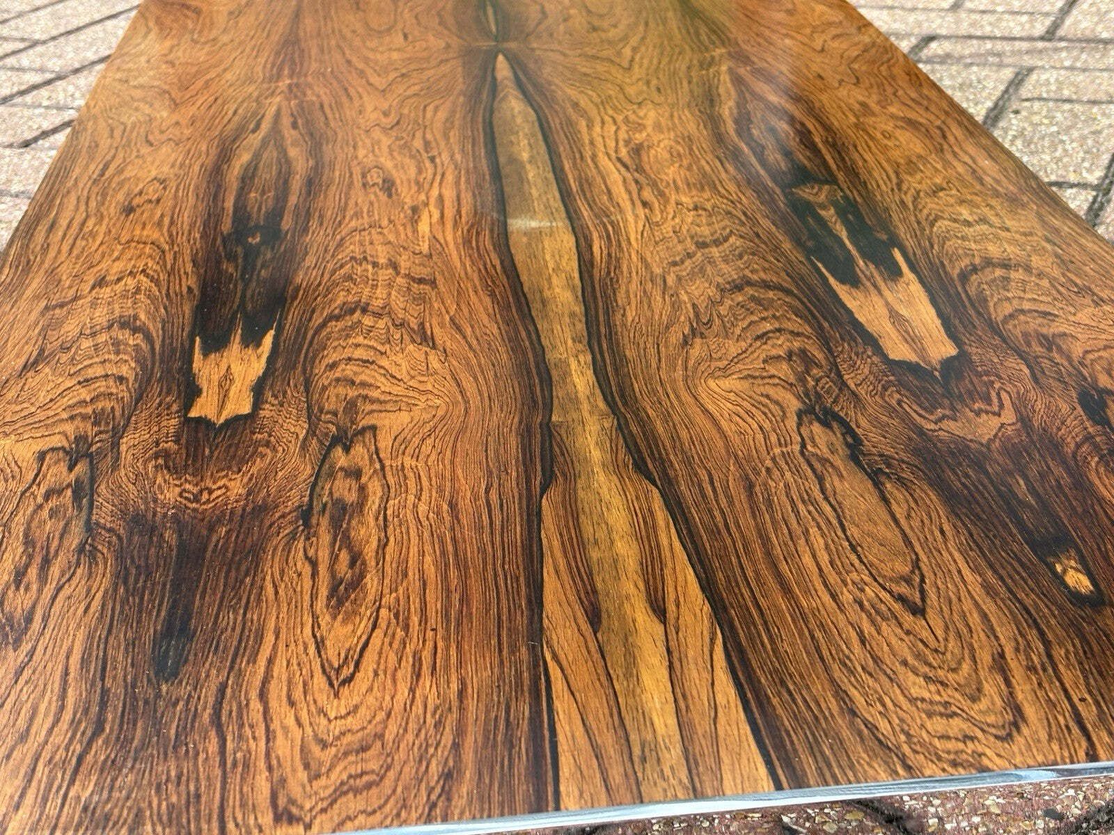 Merrow Associates Mid Century Rosewood, Glass And Chrome Coffee Table photo vinterior