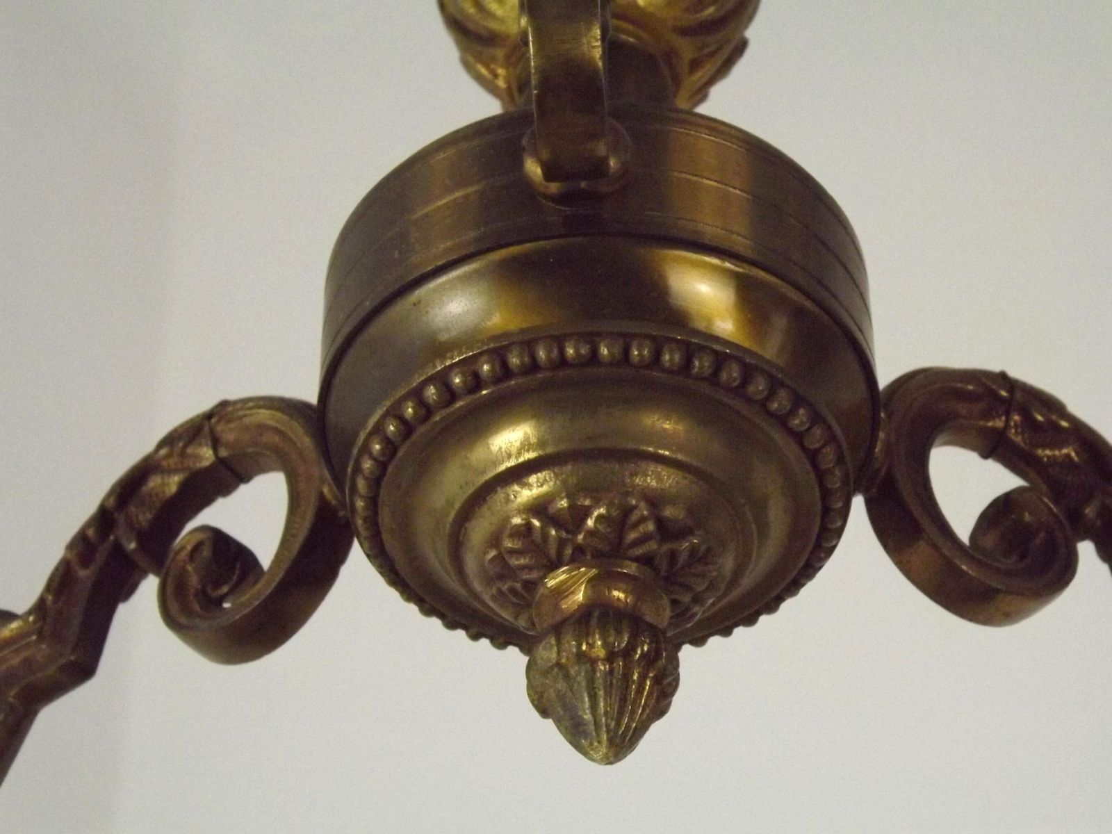 photo for sale French Bronze Mid Century 3 Light Traditional Style Chandelier