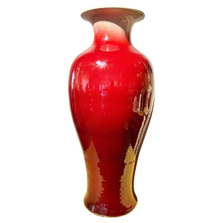 Large Chinese Vintage  Sang De Boeuf  Glazed Vase