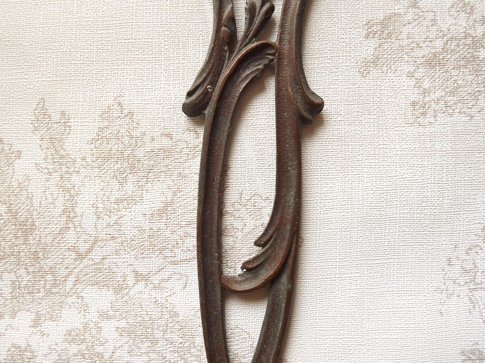 Set Van 3 Art Nouveau Antiek Bronzen Grote Kroonluchter Hangschakels – Frans Antiek Verlichtingsonderdeel. Krul  En Bladmotief. Kroonluchterrestauratie. photo buy