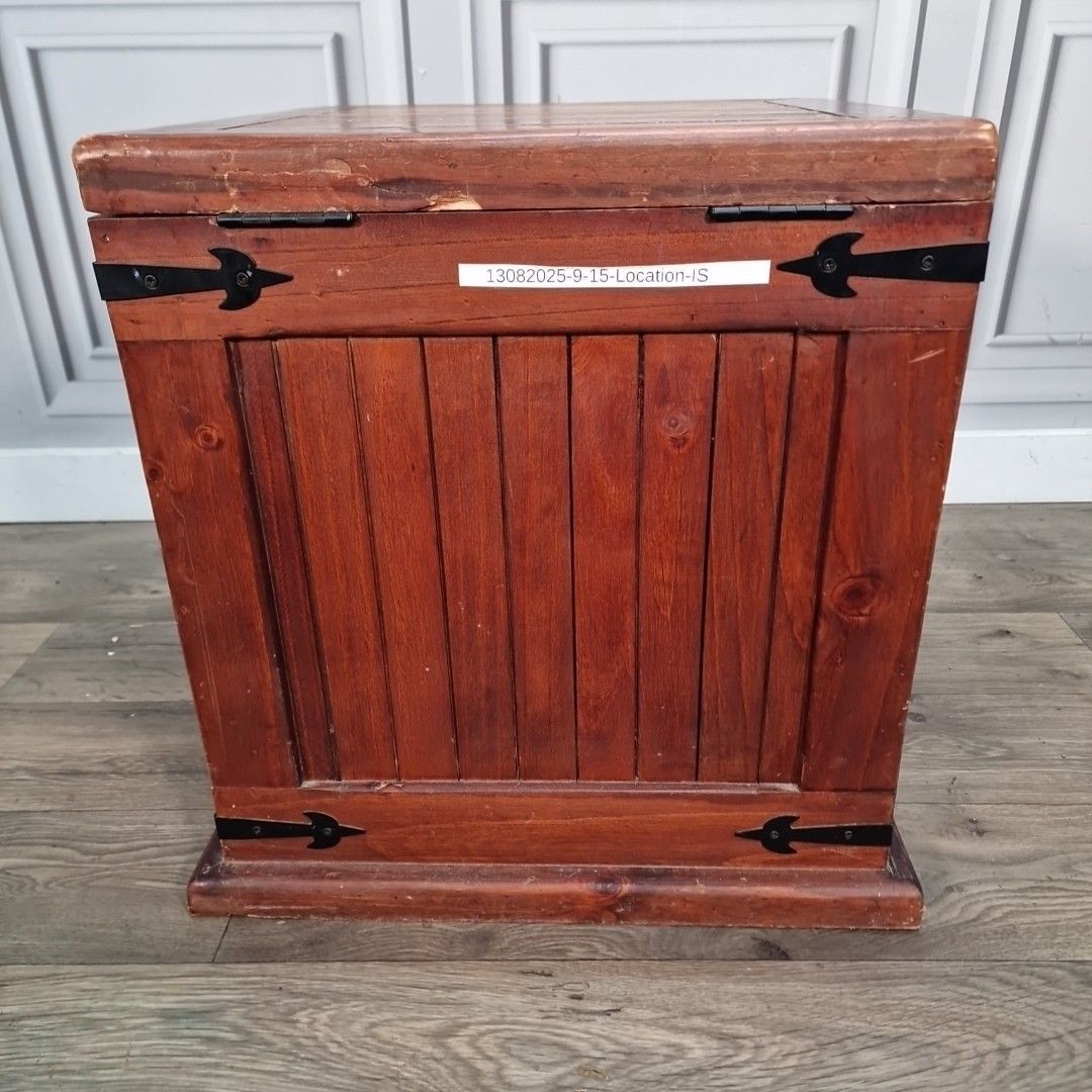 Vintage Rustic Solid Wooden Storage Trunk Chest Box Ironwork Hinges & Handles photo Furniture