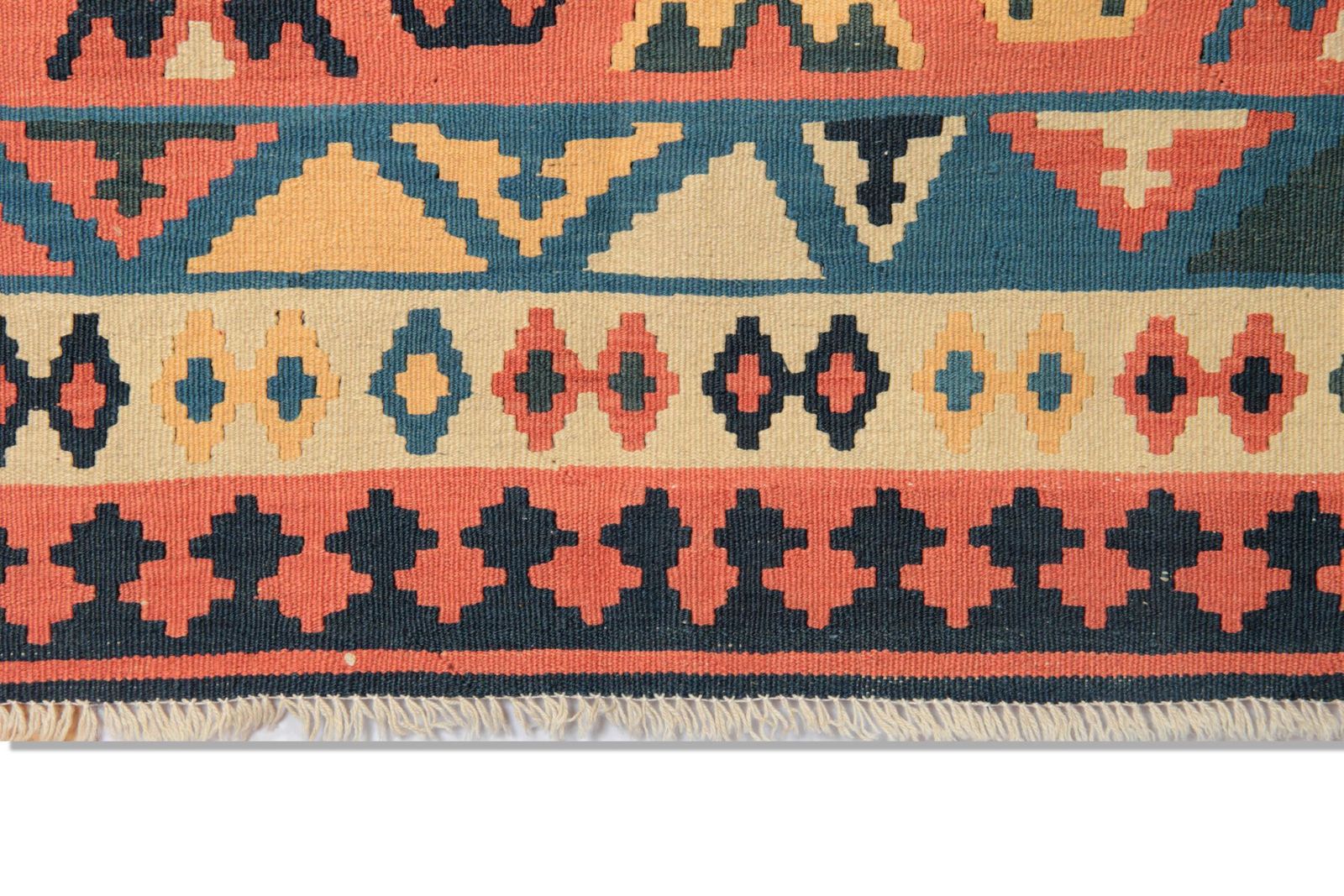 Vintage Kilim Runner Rug, Handmade Flatweave Wool Carpet Zig Zag Design, 300 X 147 Cm photo Textiles
