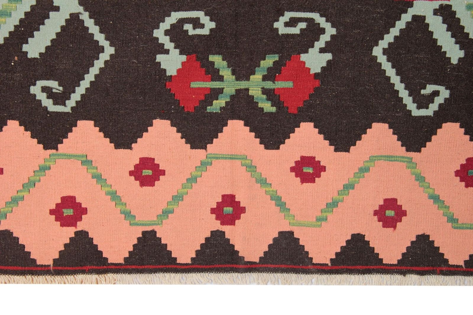 1940s Moldavian Kilim Rug: Large Floral Wool Flatweave, Oriental Folk Art (306x242cm photo 5900.0