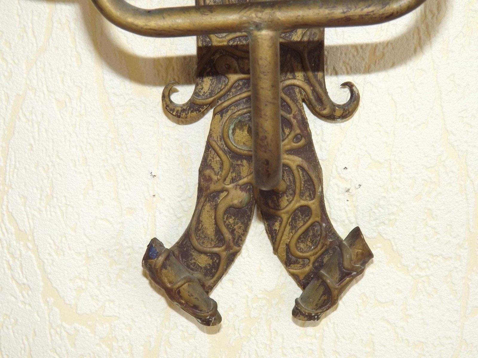 Double Hand Forged Wrought Iron Medieval Style Wall Light Amber Glass Shades   French Vintage Lighting. Double Wrought Iron Wall Sconce. photo buy