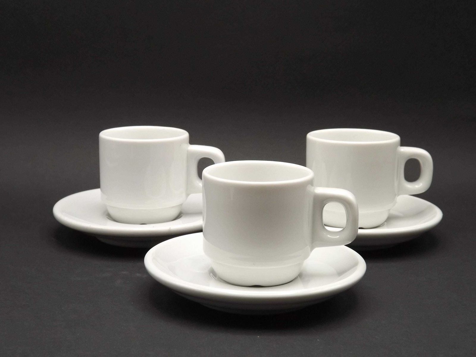 Set Of 6 French Vintage White Porcelain Espresso Cups And Saucers   French Tableware. Cup And Saucer Set. Coffee Cup And Saucer. photo 52.0