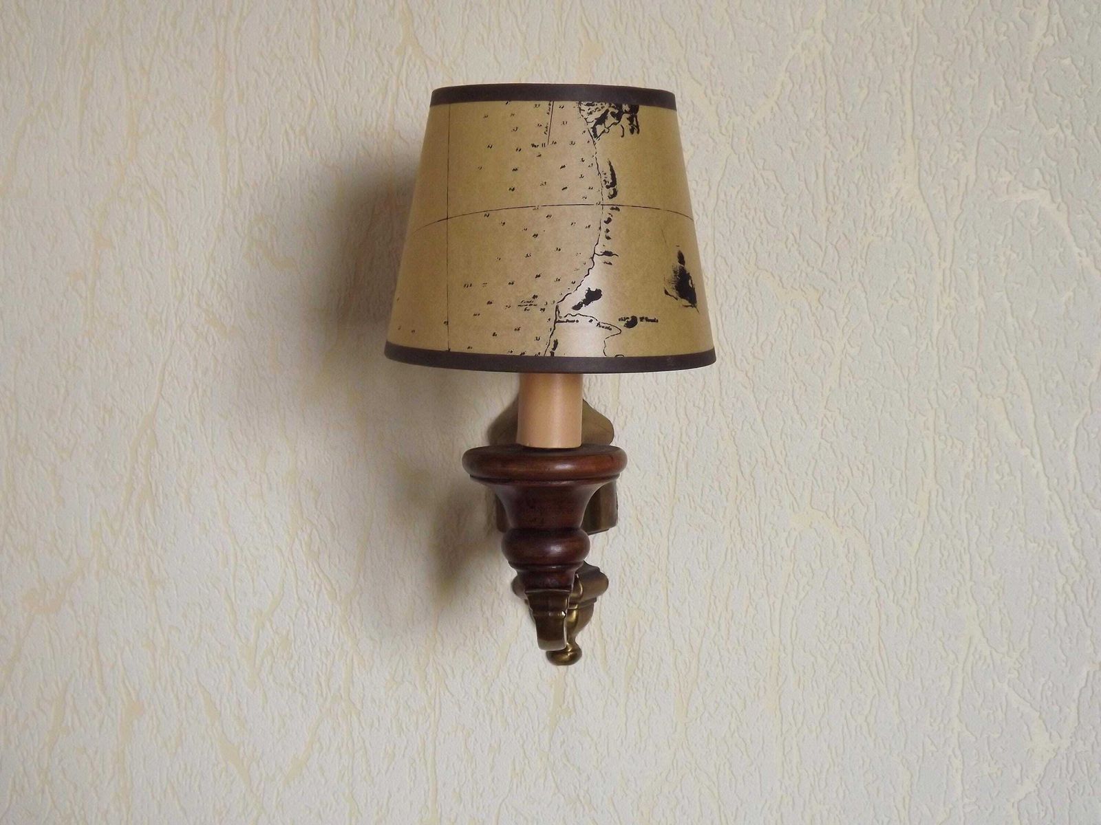 French Vintage Bronze Effect Metal Traditional Style Wall Light Card Shade   French Vintage Lighting. Mid Century Lighting.Single Wall Light photo for sale