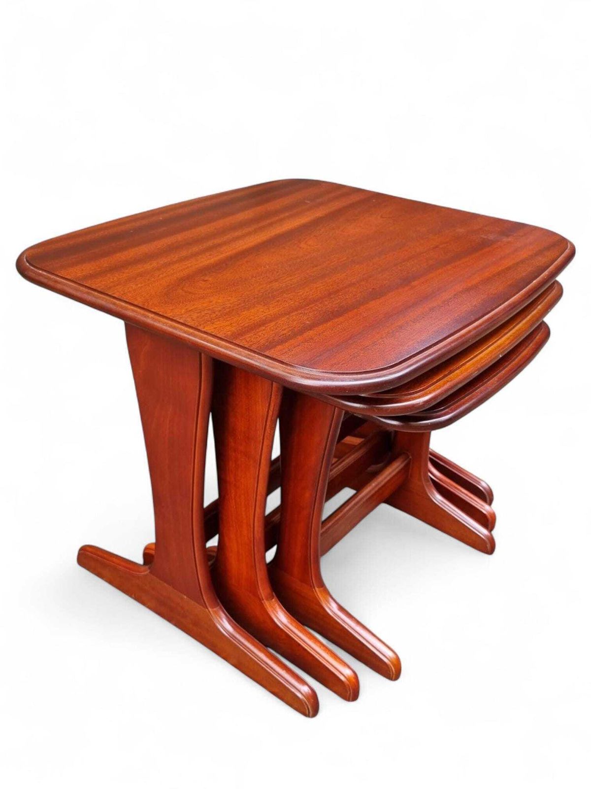 Vintage Mid Century Modern Teak Nest Of Three Tables / C.1970 photo for sale