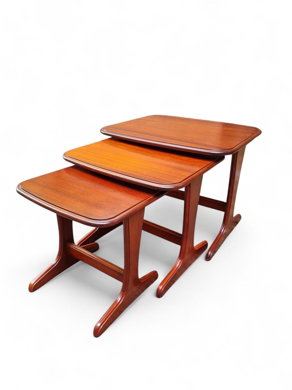 Vintage Mid Century Modern Teak Nest Of Three Tables / C.1970 photo vintage